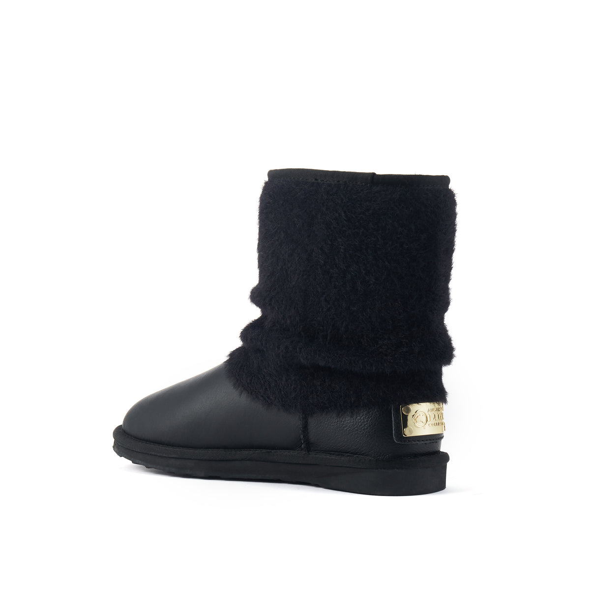 CC Short Boots 80mm Black Wool Fabric And Lambskin